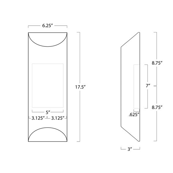 Meyer Metal Sconce (White and Natural Brass) Line Drawing